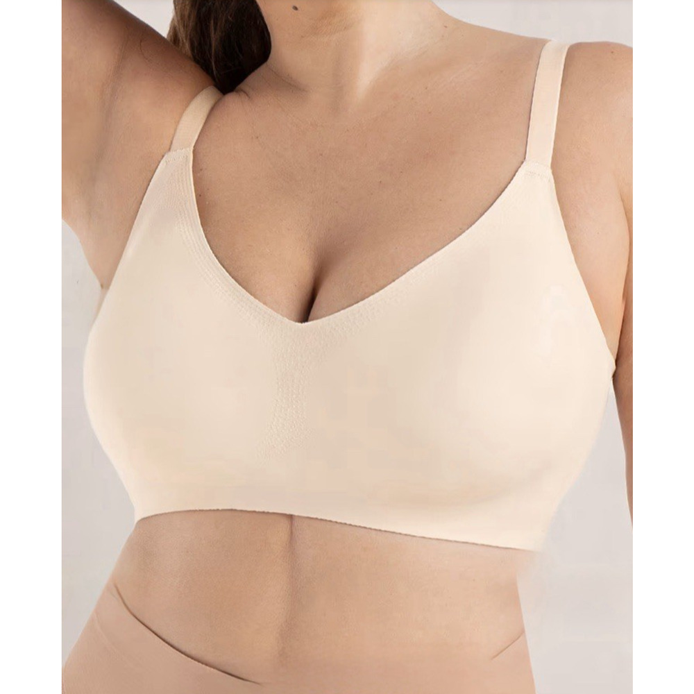 NWT Shapermint Essentials Wireless Bra‎ Size 3XL Smoothing Comfort Straps Chai